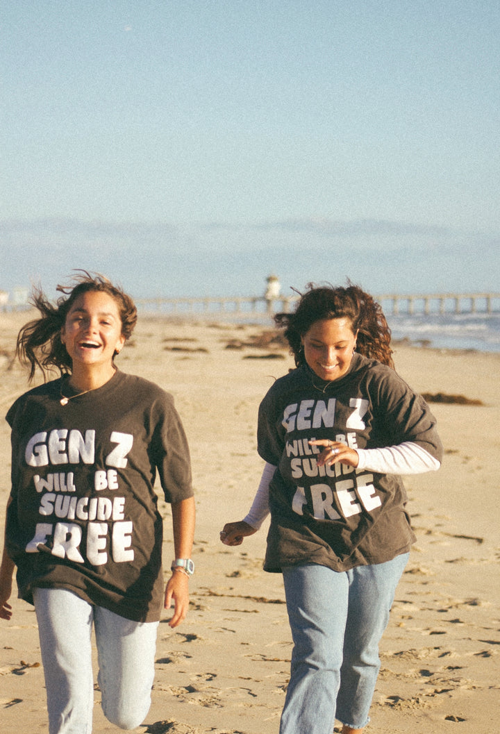 gen z will be suicide free  - black tee (pre-order: ships in 3 weeks)