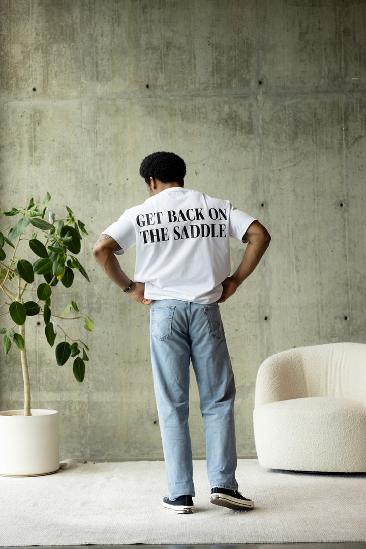 "GET BACK ON THE SADDLE" TEE