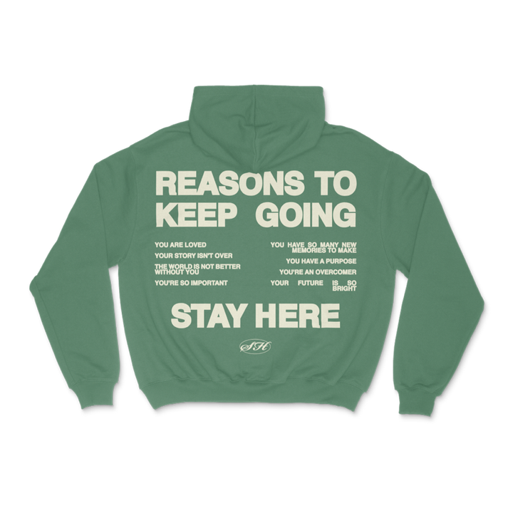 "IT GETS BETTER" HOODIE - STONE WASHED GREEN