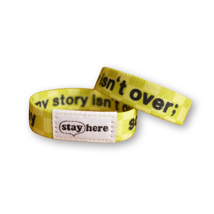 Stay Here Lifeline Bracelets: Checkered Yellow