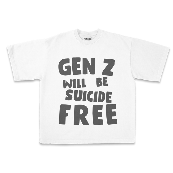 gen z will be suicide free - white & black tee