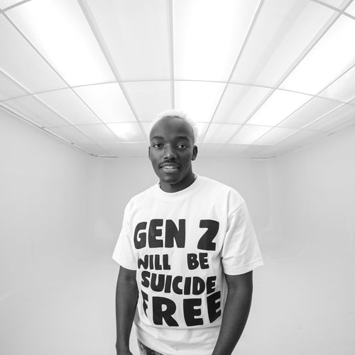 gen z will be suicide free - white & black tee